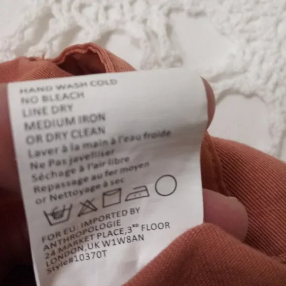 Tiny Wide Leg Pants Orange Pleat Front Ankle Crop Cuffed Hem High Rise S Women - Picture 6 of 10